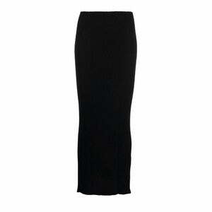 AERON ZERO High Waisted Black Ribbed Maxi Skirt
